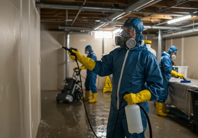 Basement Sanitization and Antimicrobial Treatment process in Franklin, IN